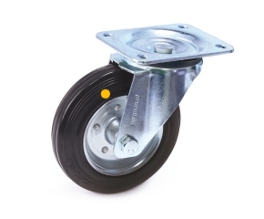 Transport castors with solid rubber tyres electrically conductive