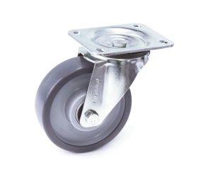 Transport castors with polyurethane and ball bearings grey wheels