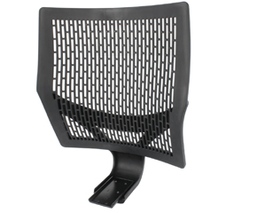 Backrest for office chairs made of elastic synthetic material
