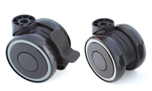 Furniture castors twin polyamide castor with anti-vibration function