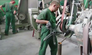 Video of the foot cross production for swivel chairs
