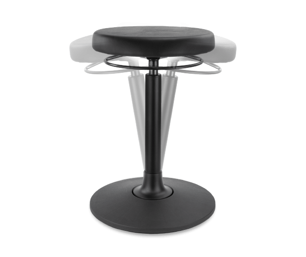 Foot stand with movable element for an ergonomic stool or a standing aid